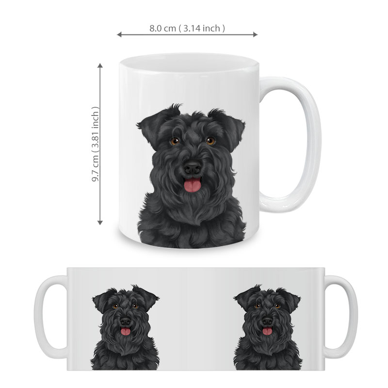 Dog Face Design Ceramic Travel Mug Home Tea Coffee Cup With Handgrip, 11 OZ - Picture 271 of 279