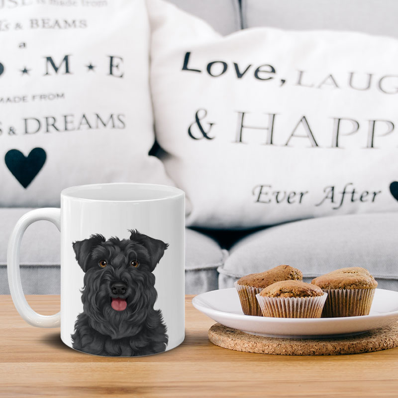 Dog Face Design Ceramic Travel Mug Home Tea Coffee Cup With Handgrip, 11 OZ - Picture 272 of 279