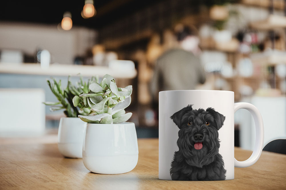 Dog Face Design Ceramic Travel Mug Home Tea Coffee Cup With Handgrip, 11 OZ - Picture 273 of 279