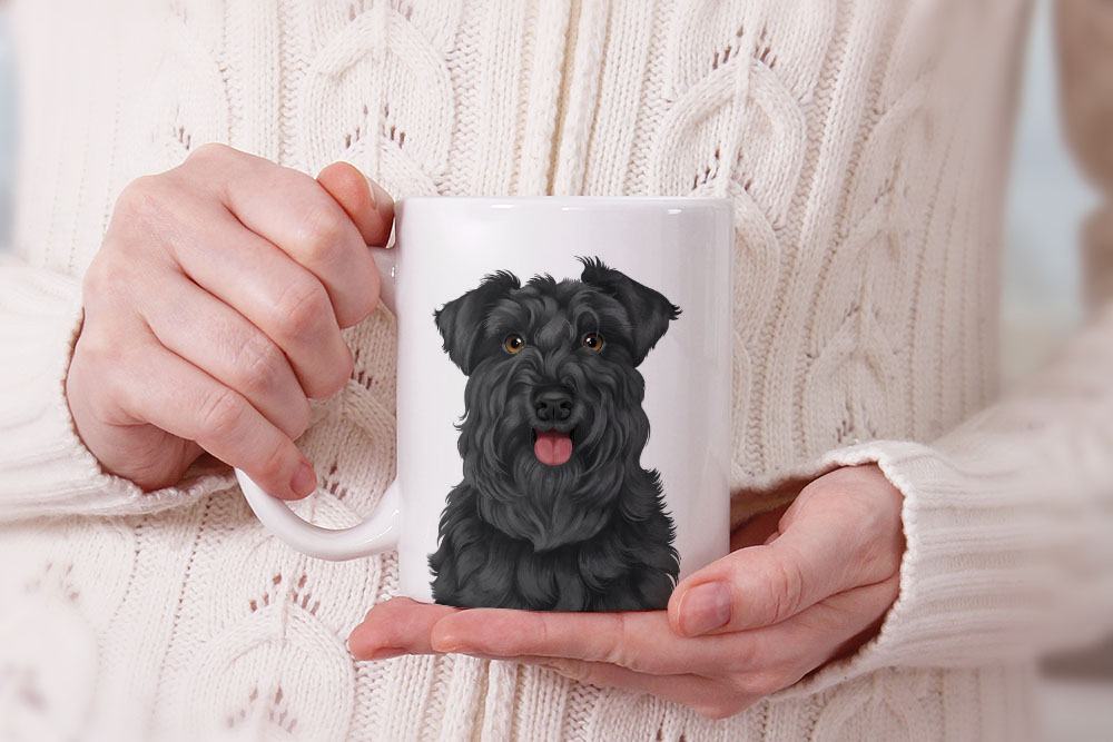 Dog Face Design Ceramic Travel Mug Home Tea Coffee Cup With Handgrip, 11 OZ - Picture 274 of 279