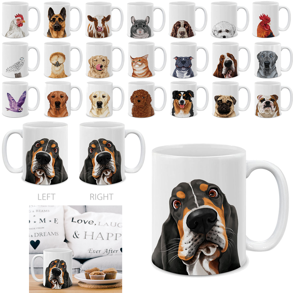Dog Cat Design 11 OZ Mug Creative Ceramic Coffee Water Porcelain Cup