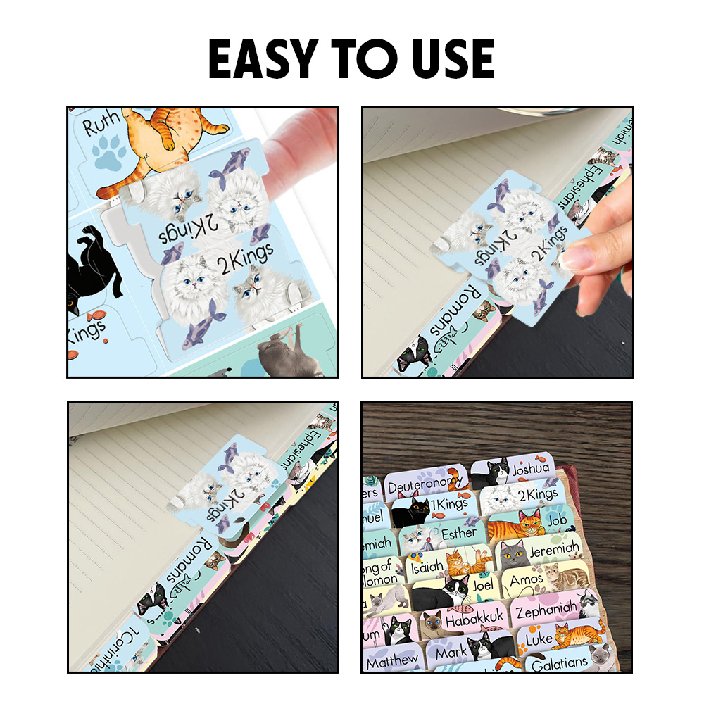 80 Bible Tabs Large Print Laminated Index Tabs (66 Book Tabs & 14 Blank Tabs) - Picture 7 of 19