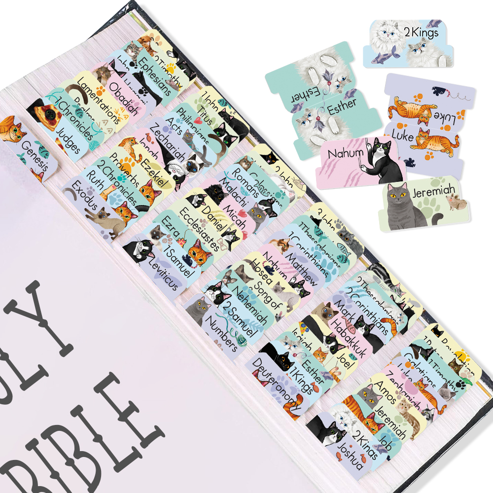 80 Bible Tabs Large Print Laminated Index Tabs (66 Book Tabs & 14 Blank Tabs) - Picture 2 of 19