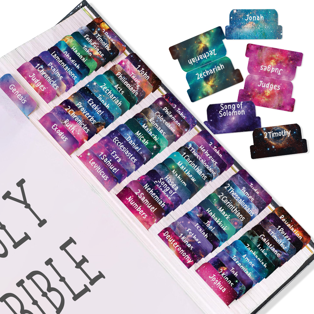 80 Bible Tabs Large Print Laminated Index Tabs (66 Book Tabs & 14 Blank Tabs) - Picture 14 of 19