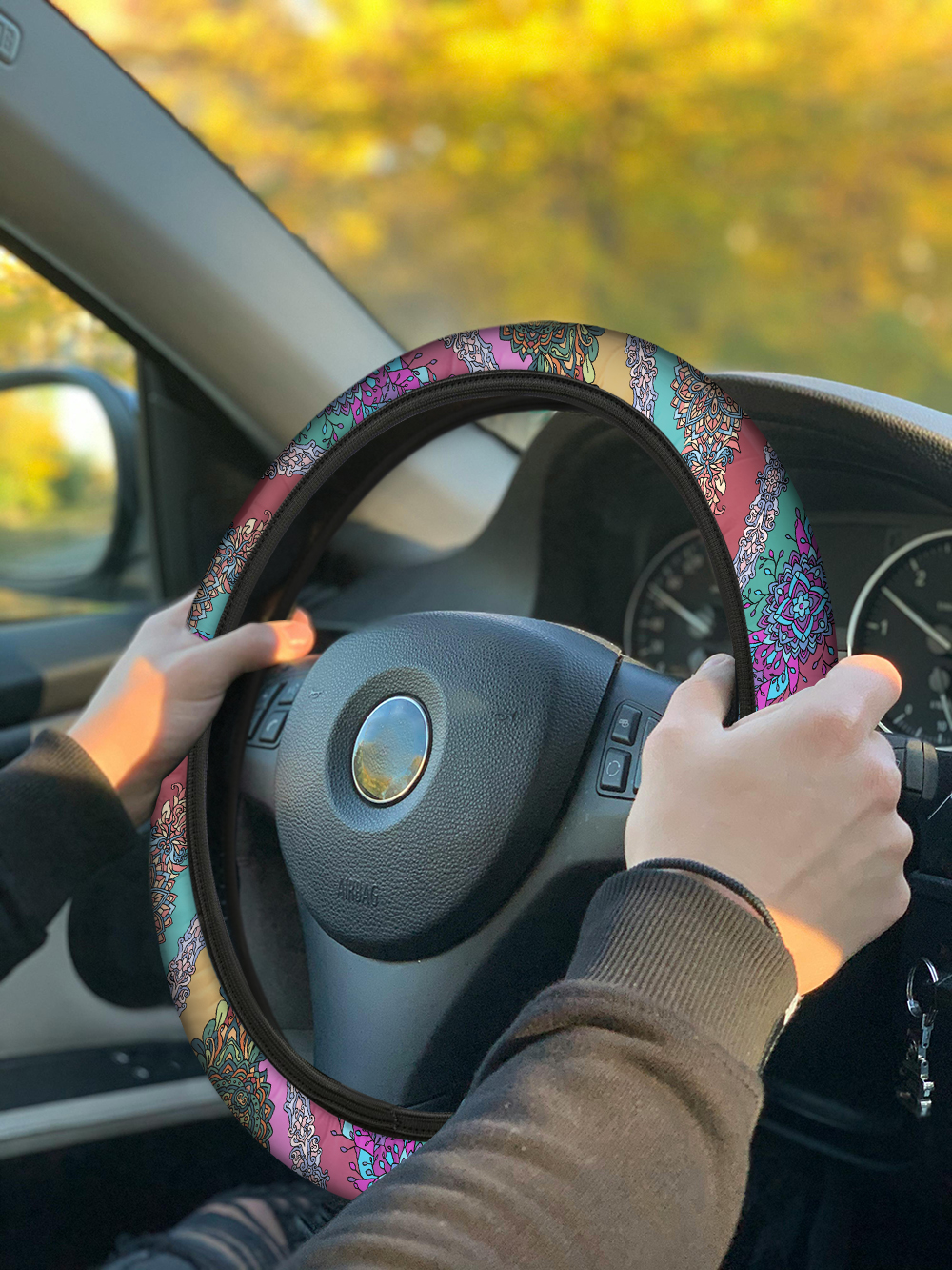 Car Steering Wheel Cover Universal 15 Inch Non-Slip Neoprene Car Wheel Protector - Bild 18 von 19