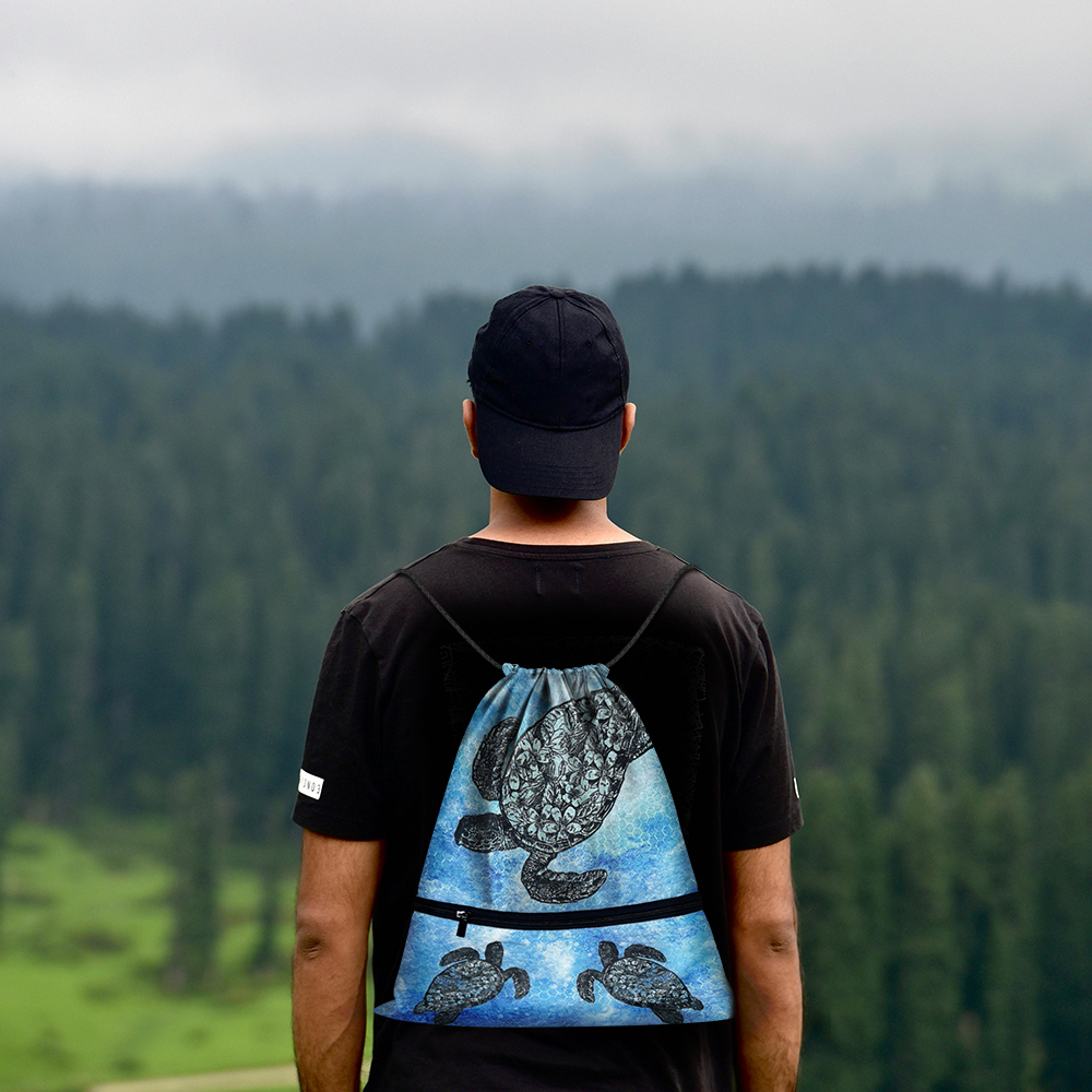 Travel Drawstring Backpack with Zipper Pocket Sport Gym Cinch Sack Pack Bag - Picture 18 of 31