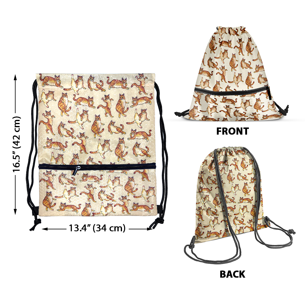 Travel Drawstring Backpack with Zipper Pocket Sport Gym Cinch Sack Pack Bag - Picture 21 of 31