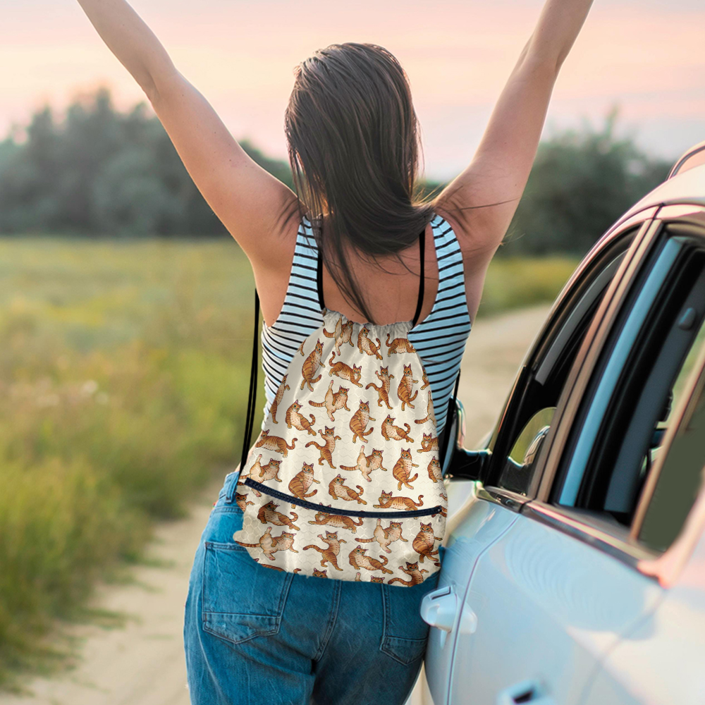 Travel Drawstring Backpack with Zipper Pocket Sport Gym Cinch Sack Pack Bag - Picture 23 of 31