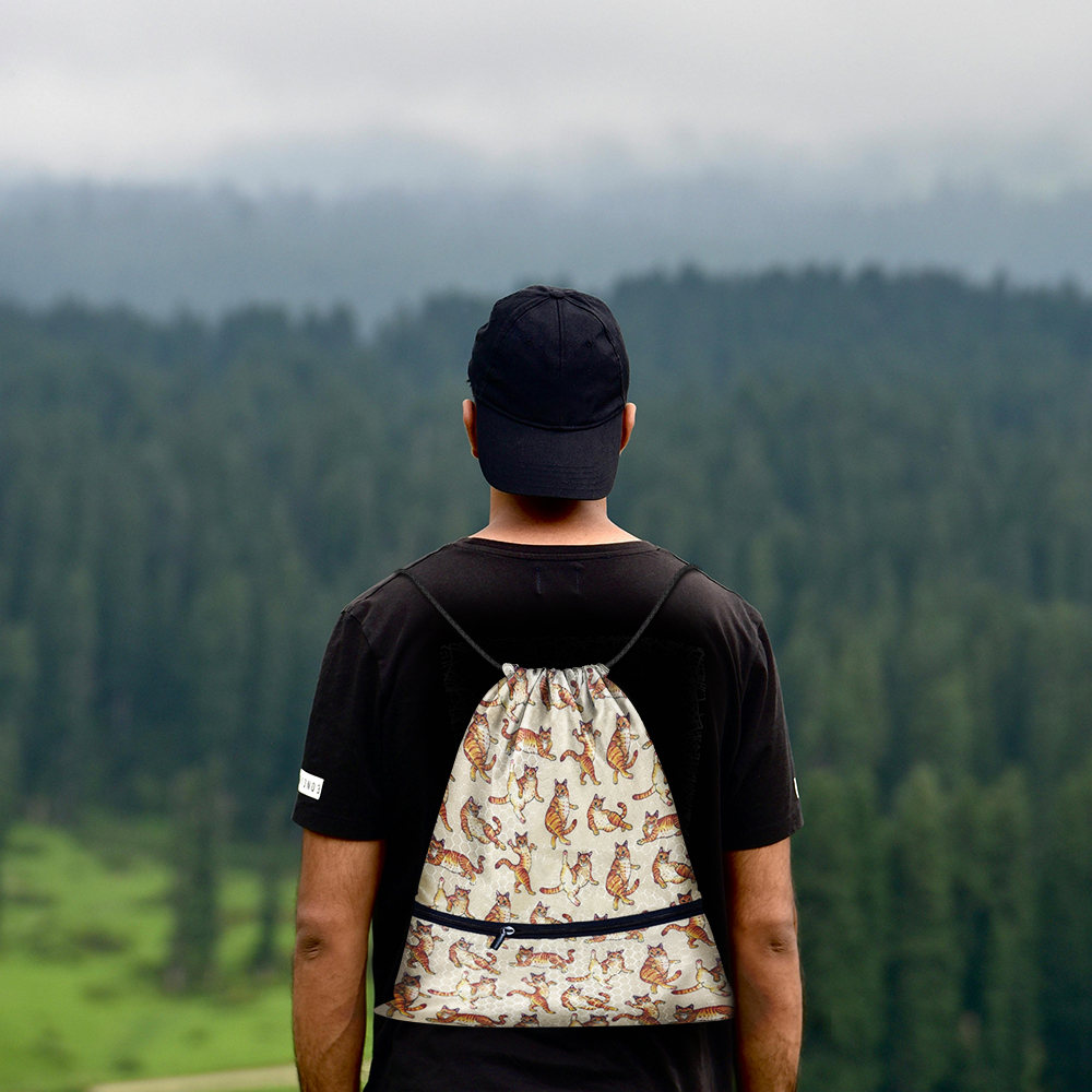 Travel Drawstring Backpack with Zipper Pocket Sport Gym Cinch Sack Pack Bag - Picture 24 of 31