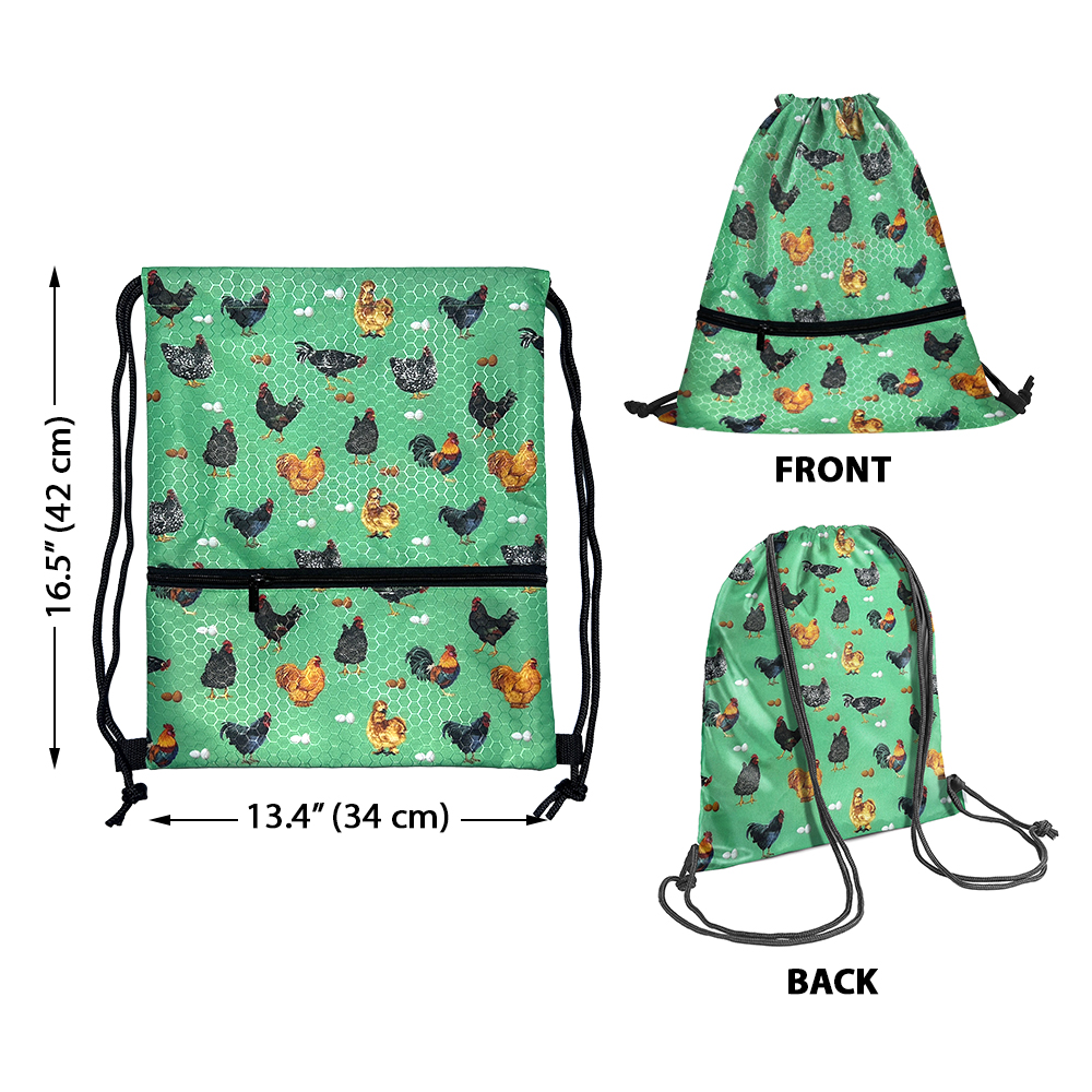 Travel Drawstring Backpack with Zipper Pocket Sport Gym Cinch Sack Pack Bag - Picture 27 of 31