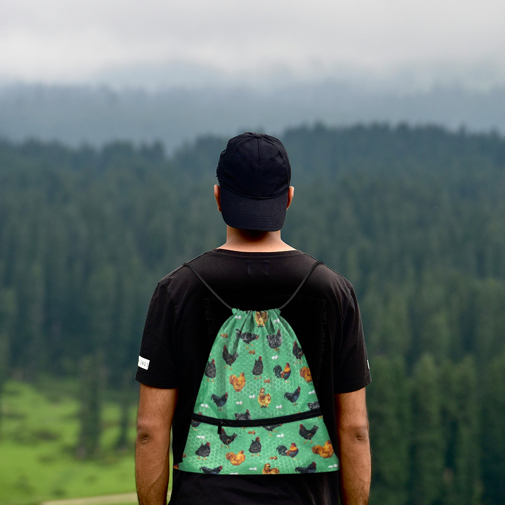 Travel Drawstring Backpack with Zipper Pocket Sport Gym Cinch Sack Pack Bag - Picture 30 of 31