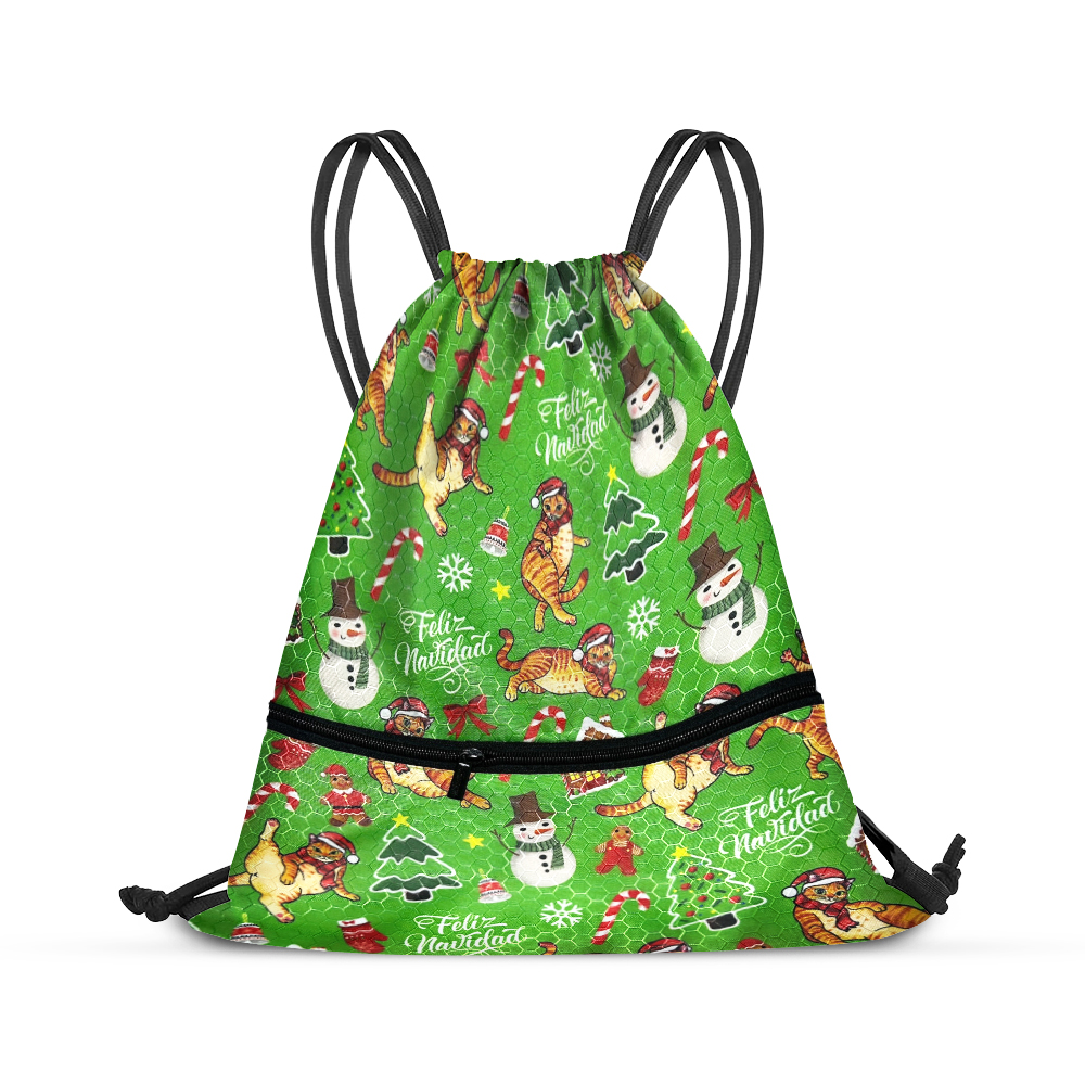 Travel Drawstring Backpack with Zipper Pocket Sport Gym Cinch Sack Pack Bag - Picture 2 of 31