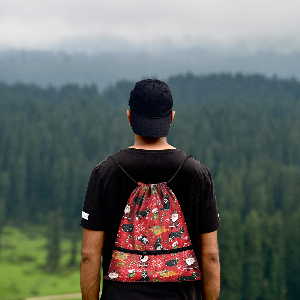 Travel Drawstring Backpack with Zipper Pocket Sport Gym Cinch Sack Pack Bag - Picture 12 of 31