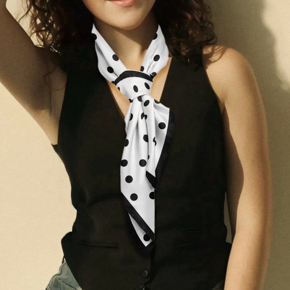Women Square Satin Hair Scarf Neckerchief Head Scarves Neck Wrap Hair Bandanna - Picture 7 of 19