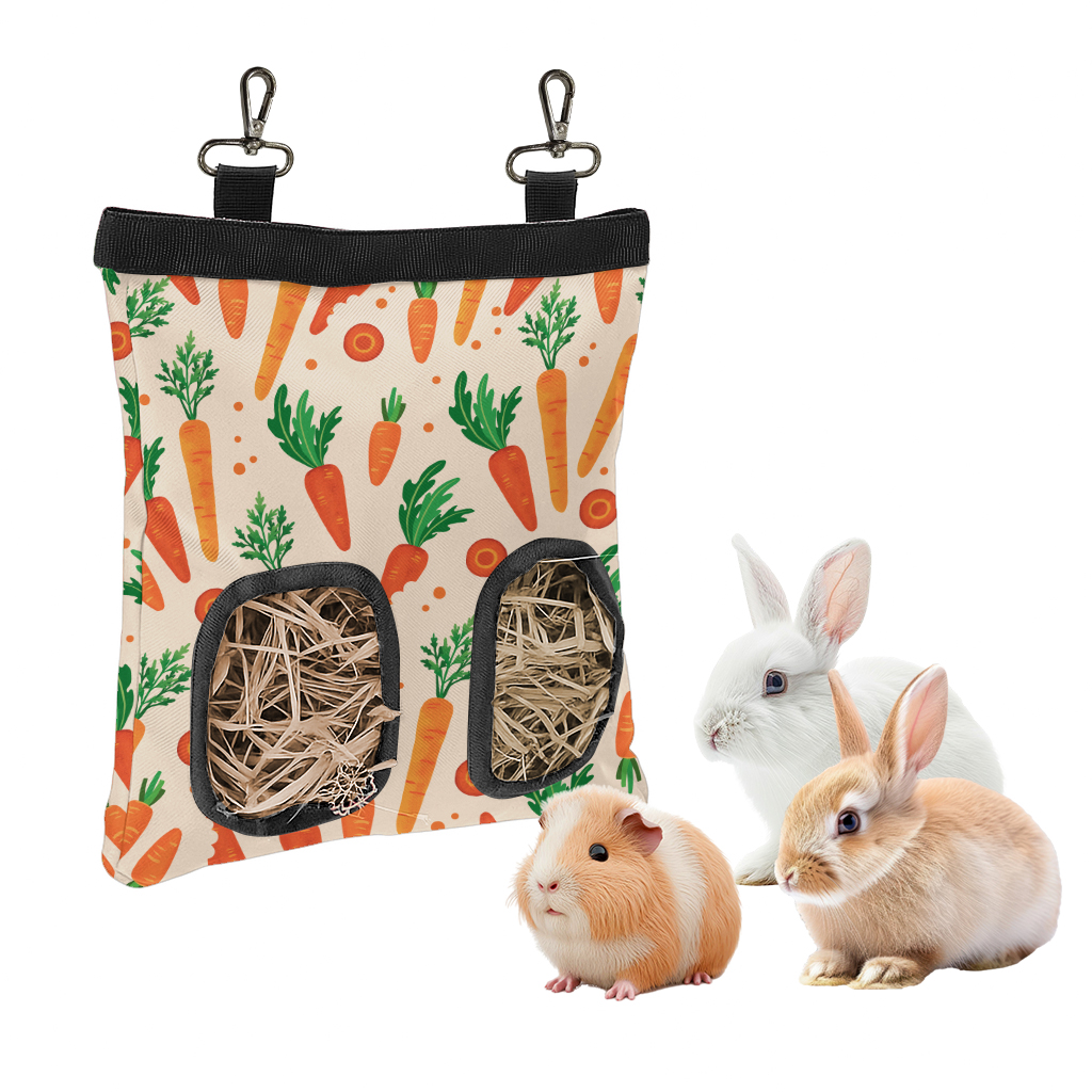 Hanging Hay Feeder Bag for Small Pets – Bunny, Guinea Pig, Rabbit, Chinchilla - Produktbild 1