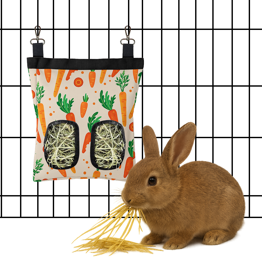 Hanging Hay Feeder Bag for Small Pets – Bunny, Guinea Pig, Rabbit, Chinchilla - Produktbild 4