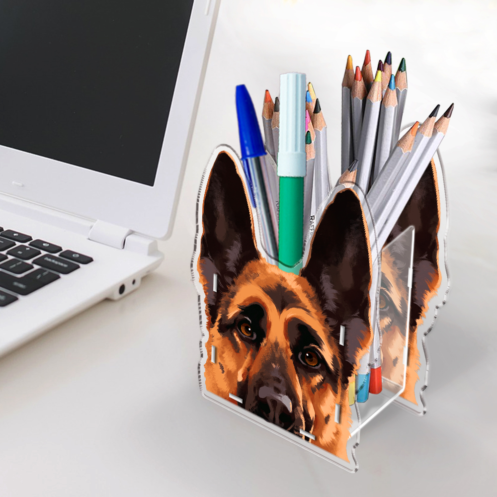 Acrylic Pencil Pen Holder Makeup Brush Storage Organizer Stationery Desk Holder - Picture 20 of 26