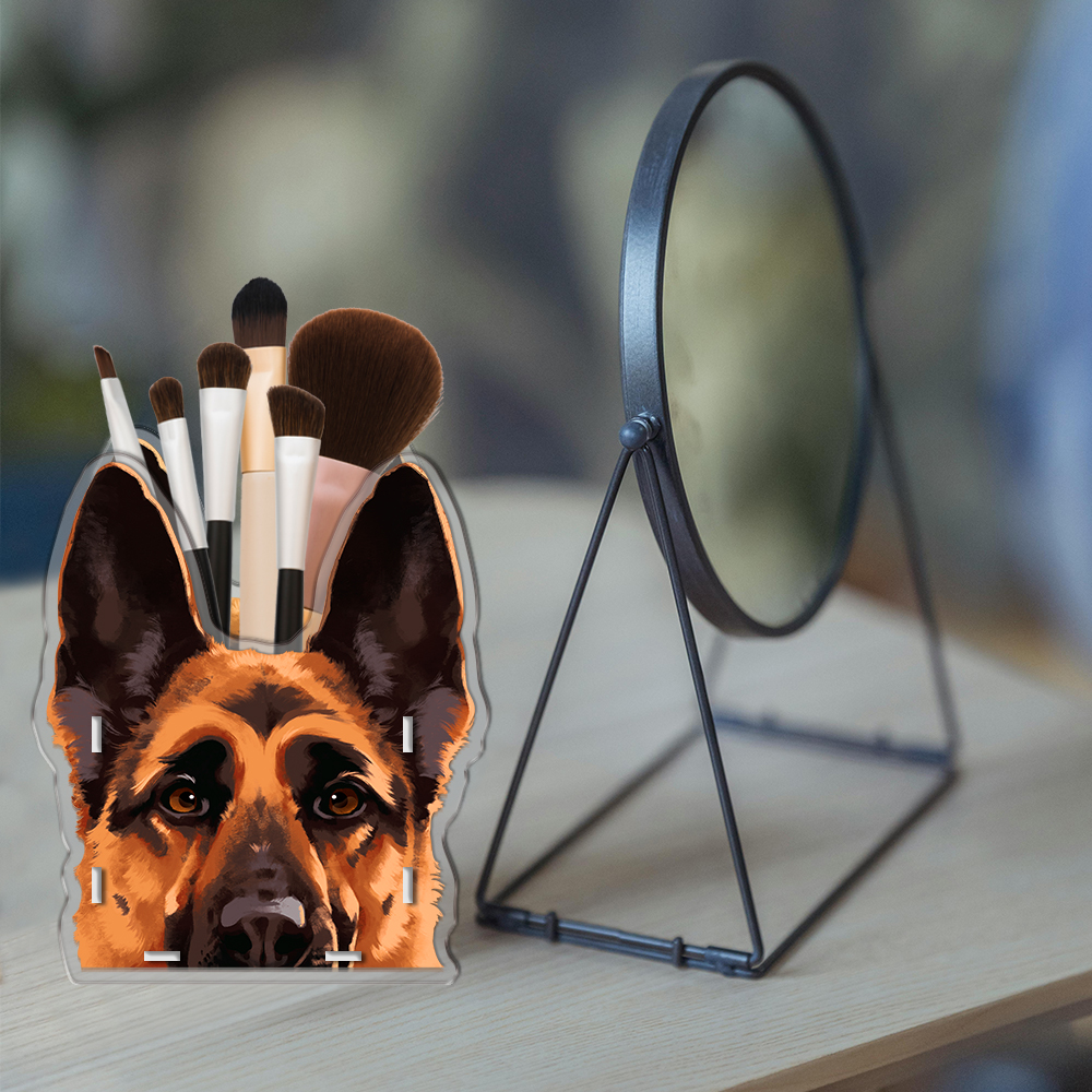 Acrylic Pencil Pen Holder Makeup Brush Storage Organizer Stationery Desk Holder - Picture 21 of 26