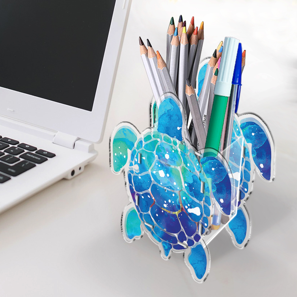Acrylic Pencil Pen Holder Makeup Brush Storage Organizer Stationery Desk Holder - Picture 15 of 26