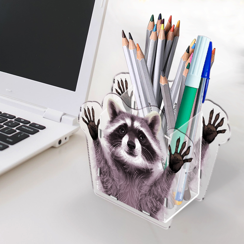 Acrylic Pencil Pen Holder Makeup Brush Storage Organizer Stationery Desk Holder - Picture 25 of 26