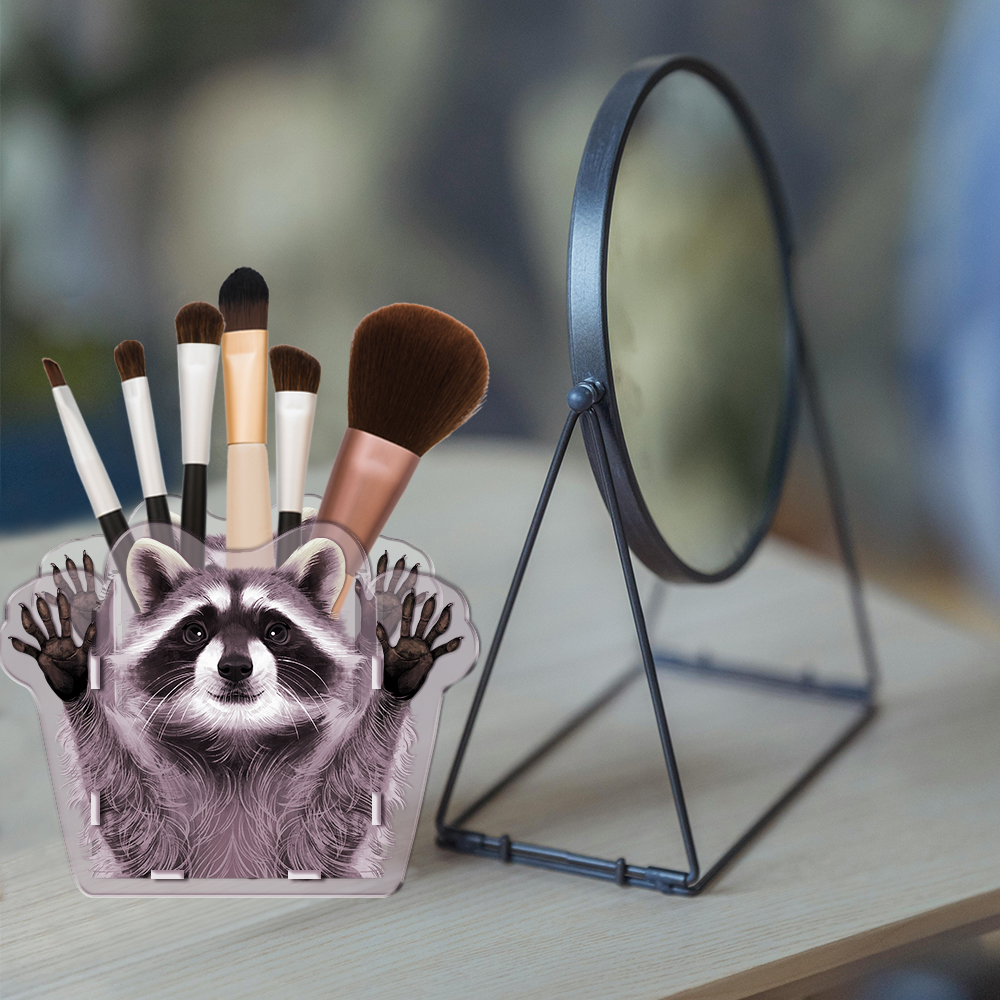 Acrylic Pencil Pen Holder Makeup Brush Storage Organizer Stationery Desk Holder - Picture 26 of 26