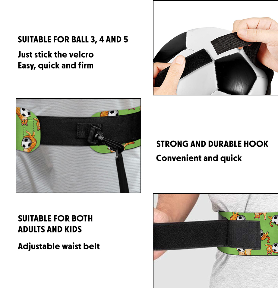 Soccer Ball Kick Trainer w/ Adjustable Waist Belt Soccer Training Equipment Aid