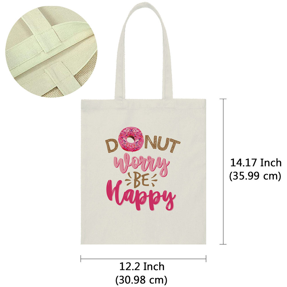 Canvas Tote Bag Shoulder Handbag Purse Reusable for Travel Grocery Shopping - Picture 34 of 109