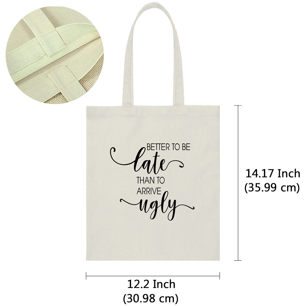 Canvas Tote Bag Shoulder Handbag Purse Reusable for Travel Grocery Shopping - Picture 46 of 109