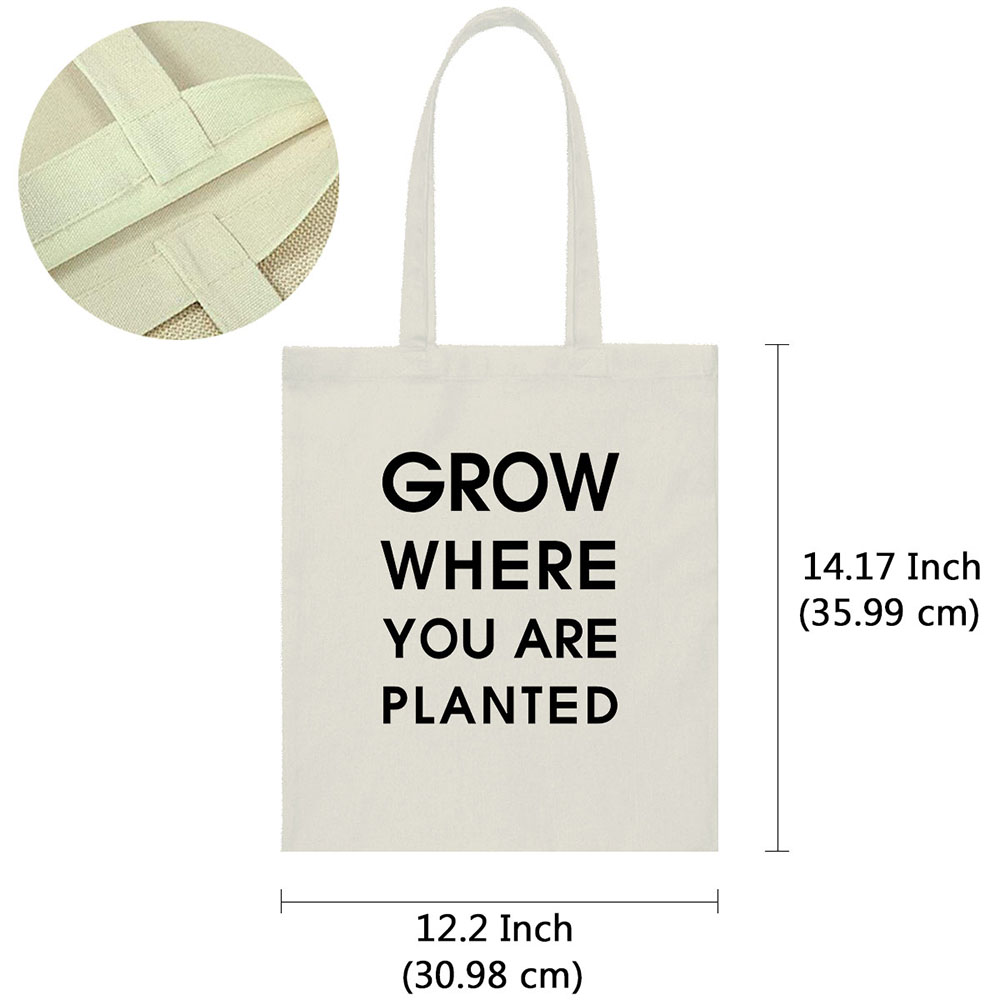 Canvas Tote Bag Shoulder Handbag Purse Reusable for Travel Grocery Shopping - Picture 52 of 109