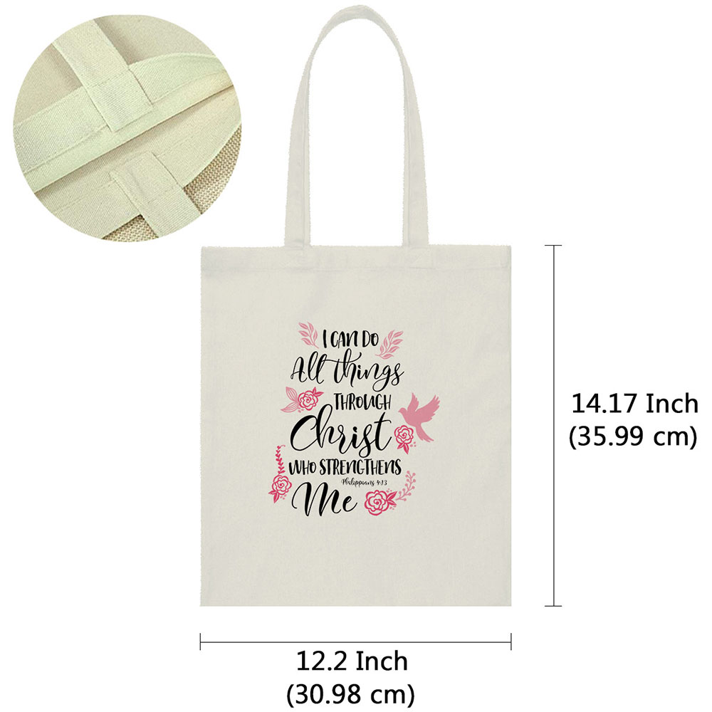 Canvas Tote Bag Shoulder Handbag Purse Reusable for Travel Grocery Shopping - Picture 4 of 109