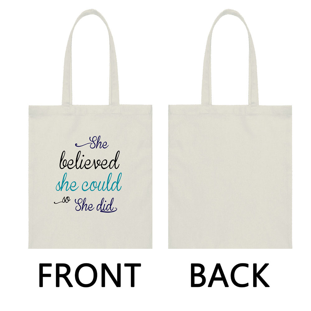 Canvas Tote Bag Shoulder Handbag Purse Reusable for Travel Grocery Shopping - Picture 27 of 109