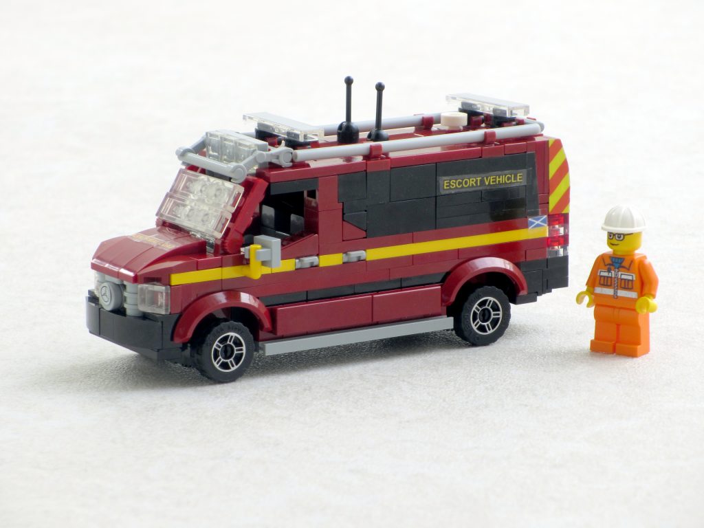 A Lego model of a Mercedes Sprinter van
