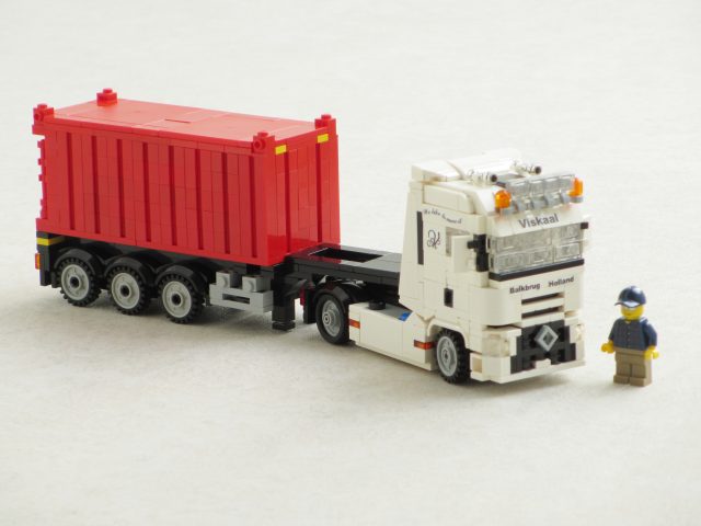 A Lego scale model of a Renault T High truck