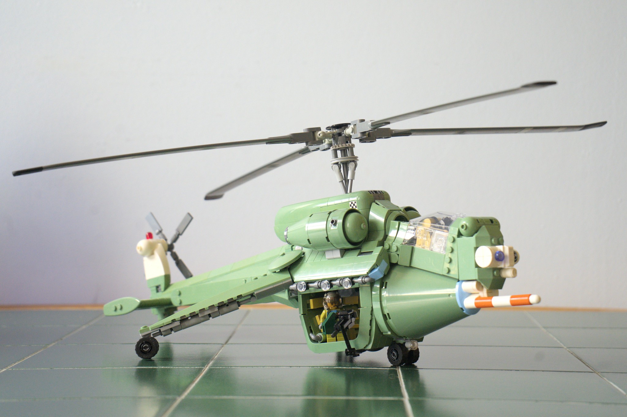 A stylish LEGO helicopter with a sci-fi twist