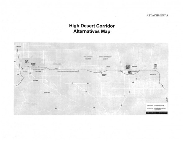 High Desert Corridor map