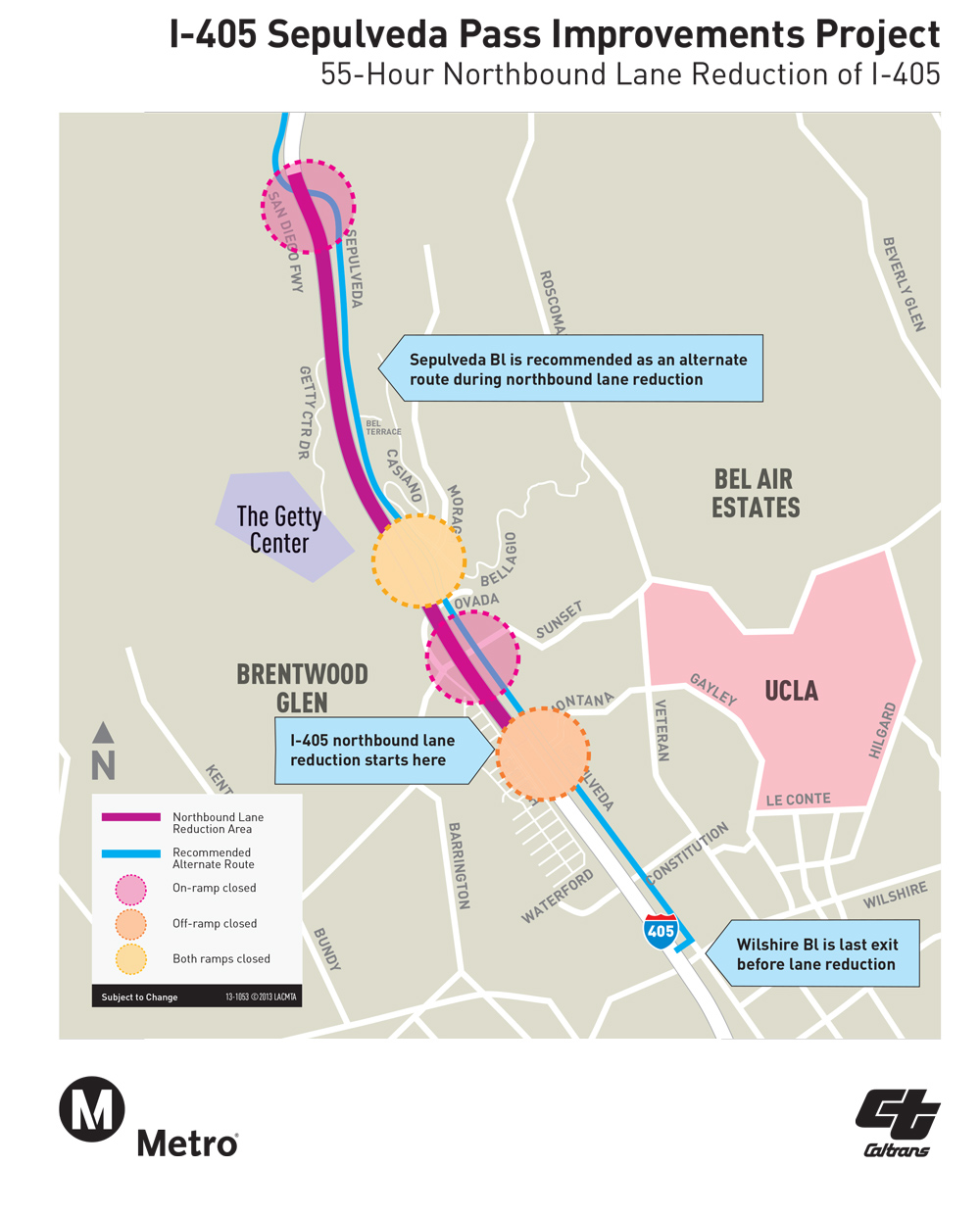 i405_lane_reduction_map El Pasajero