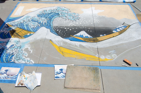 Un mural hecho con gis del pasado Pasadena Chalk Festival