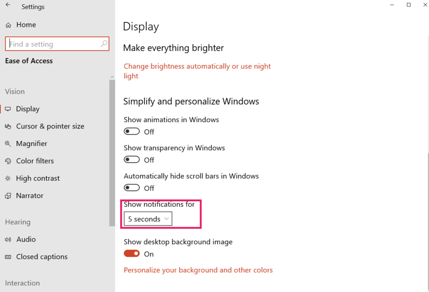 Windows Desktop Notification Duration Notifications Front Help Center