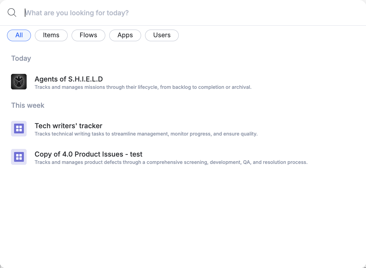 Global search Screenshot 2