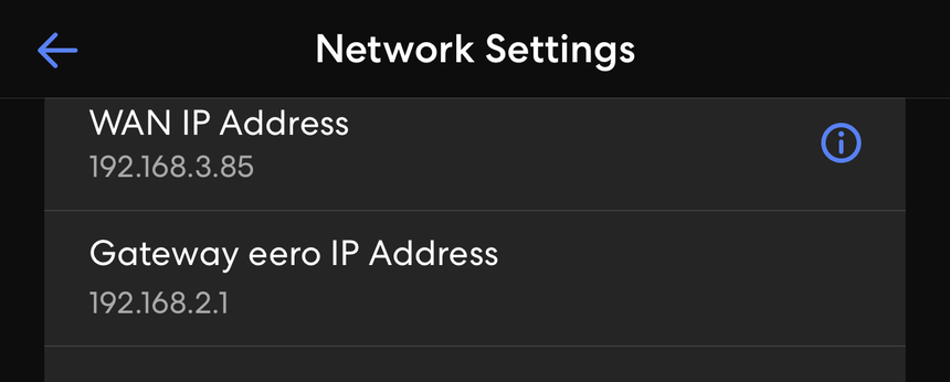 EERO 6E Pro Change Gateway IP Address Questions Answers Eero Community