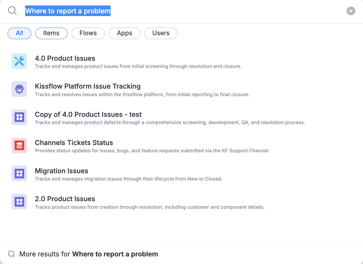 Global search Screenshot 1