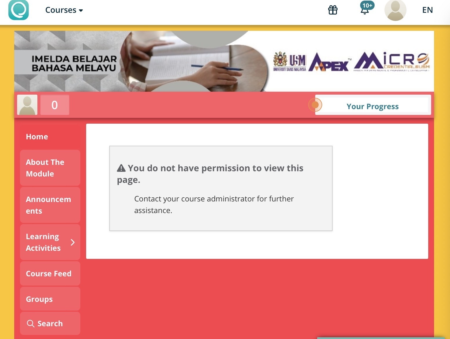 I cannot open my course, and I am very confused about it. Report an
