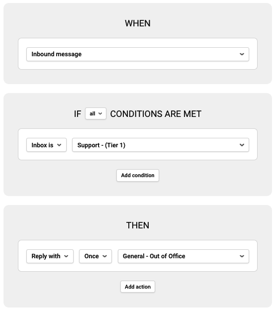 out of the office message