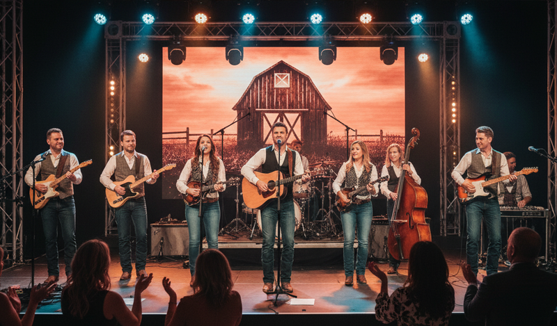 Country band performing live