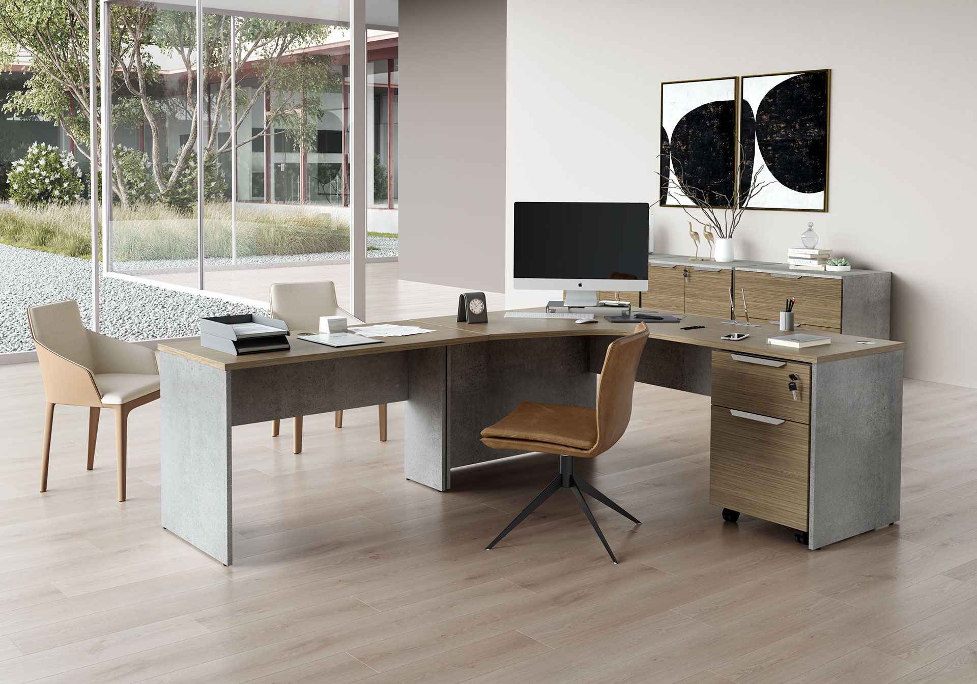 Modern Broome Corner Desk Set by Modloft