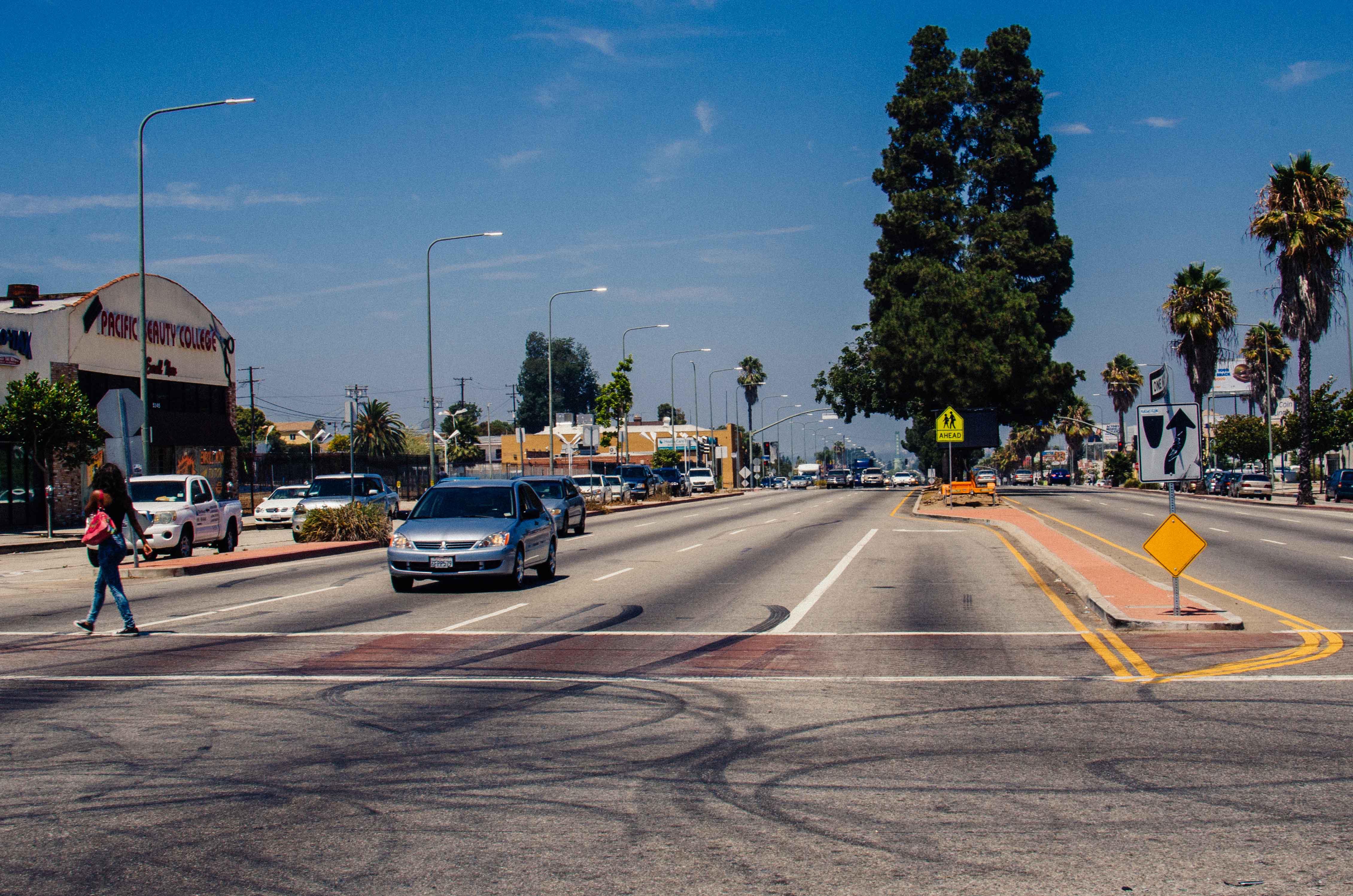 Then & Now: Streetcars along the Crenshaw/LAX Line alignment in the mid