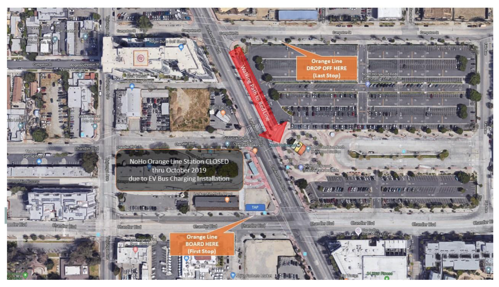 Temporary closure of Orange Line North Hollywood Station to start July