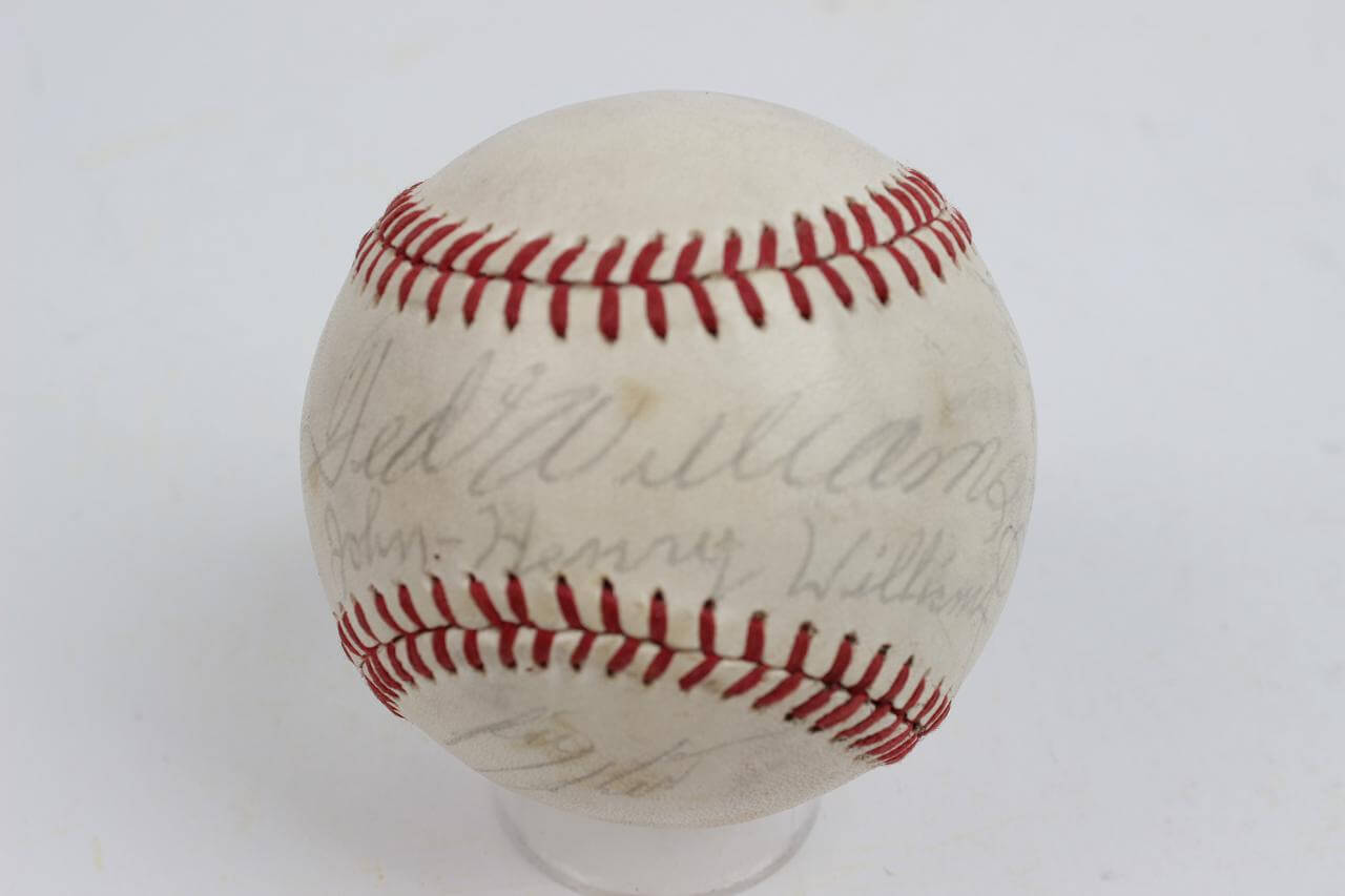 Red Sox MultiSigned Baseball Ted Williams & Son John Henry Williams