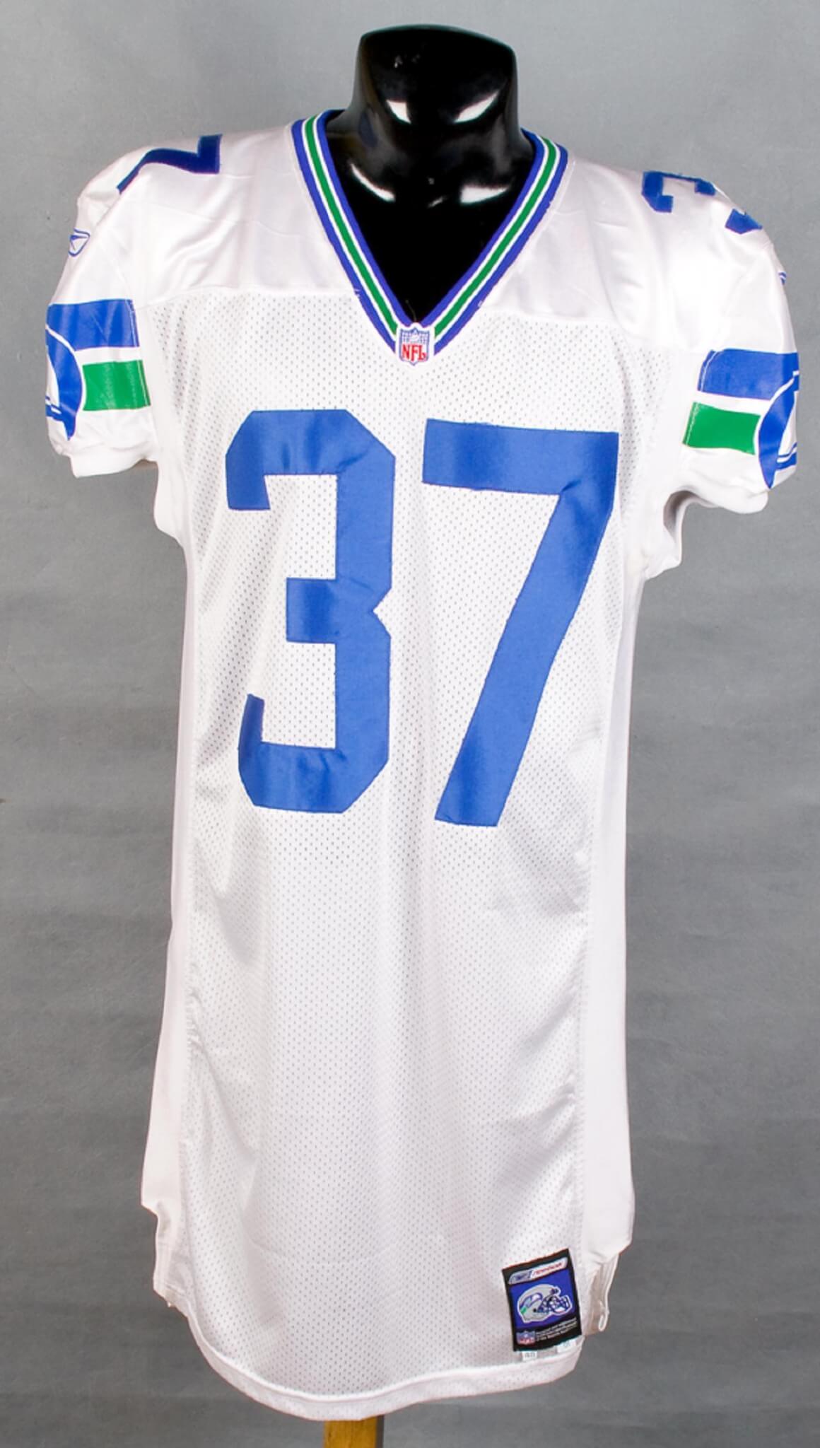 2001 Seahawks Shaun Alexander White GameWorn Jersey Memorabilia Expert