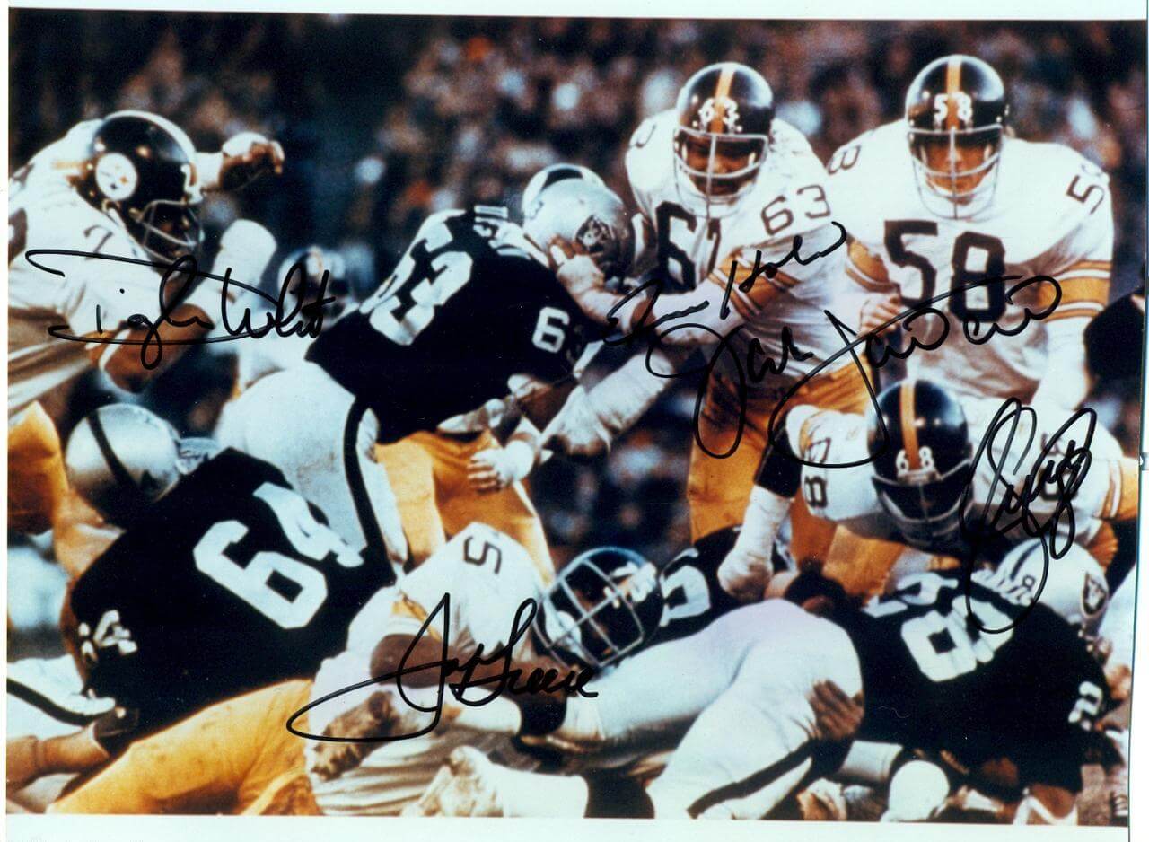 Steel Curtain Steelers Signed Dwignt White ,Fats Homes, Joe Greene ,L.C